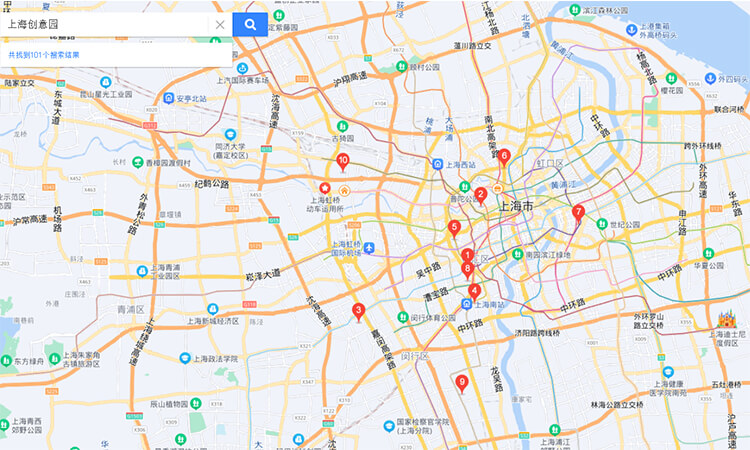 上海創(chuàng)意園百度地圖分布截圖 上海創(chuàng)意園百度地圖分布截圖